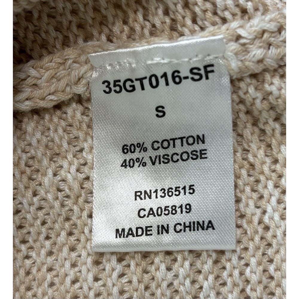 Harper Lane Cream Knit Hoodie Sweater Fisherman Nautical Preppy Women’s Size S - Picture 8 of 11